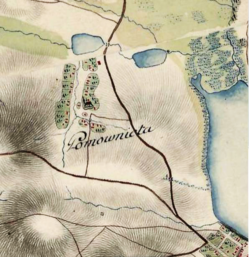 Помонята на карті Фрідріха фон Міґа, 1779-1783 рр.
